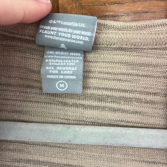 Her Universe Star Wars The Force Awakens Rey Cardigan Tan rouched Sleeves Medium - Picture 8 of 9